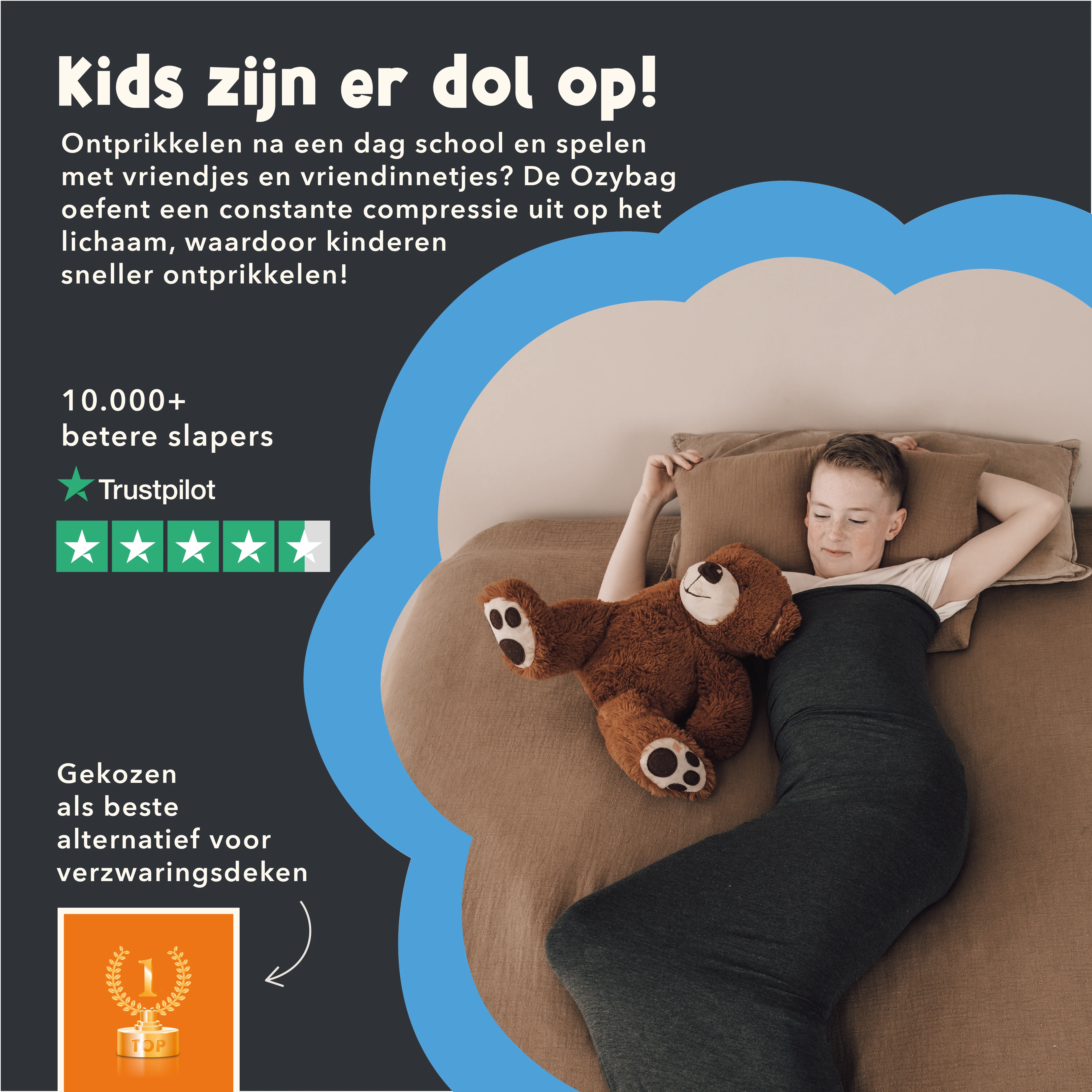 Een blije ozysleeper die net wakker wordt van een heerlijk dutje